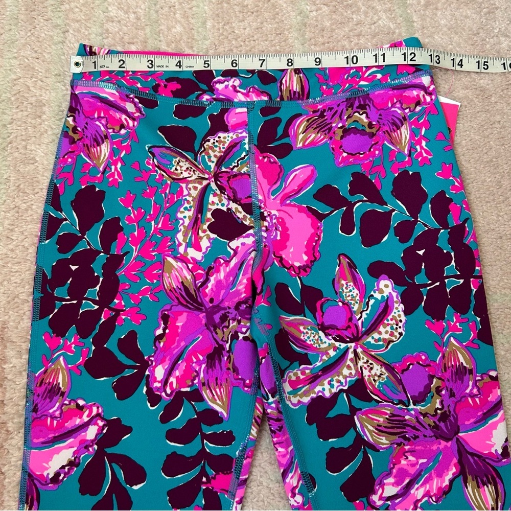 NWT Lilly Pulitzer Luxletic Floral Print Leggings Size XL 12/14 Outdoors Spring - Picture 6 of 10
